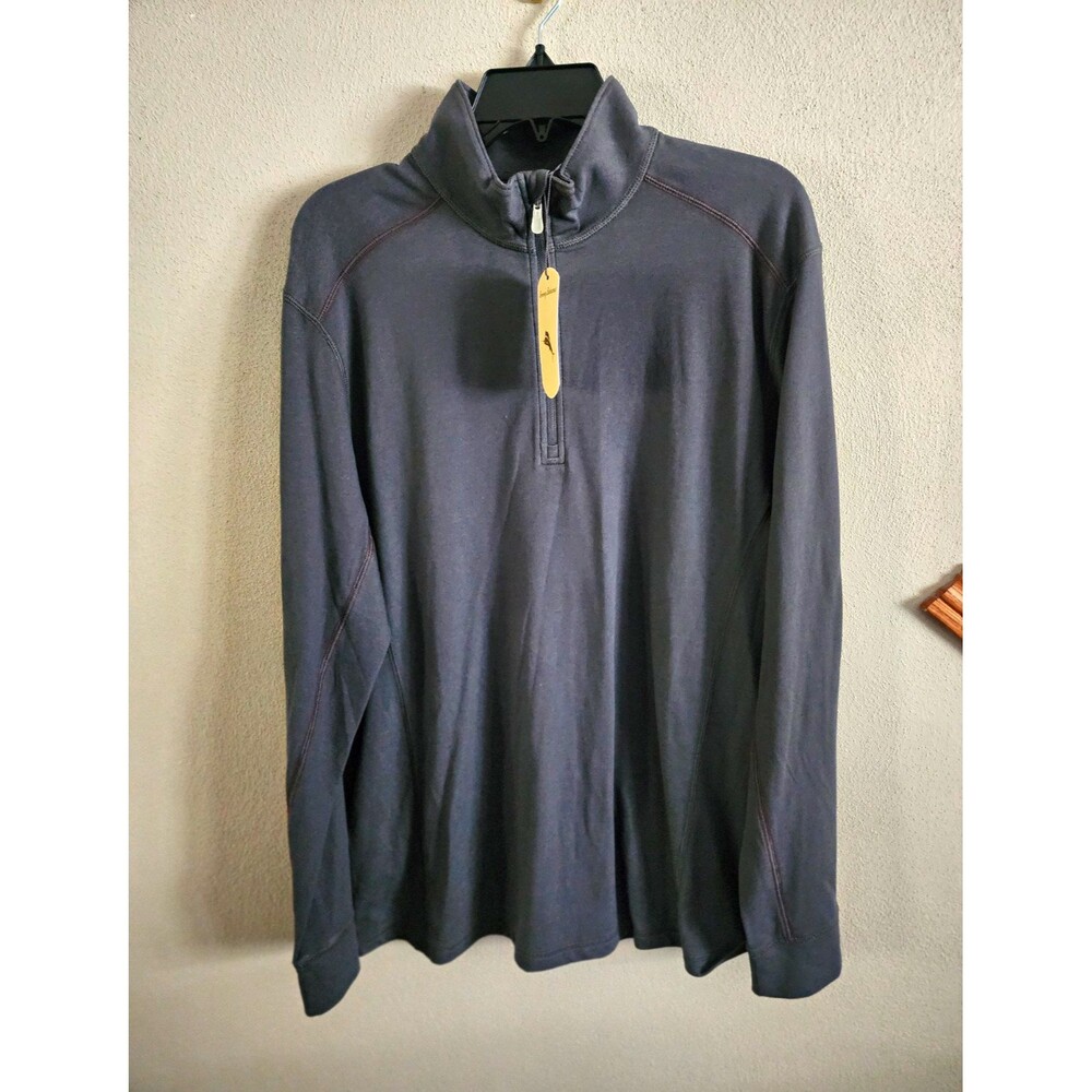 Tommy Bahama Mens Gray Heather Emtech 1/4 Zip Pullover Sweatshirt Small NWT